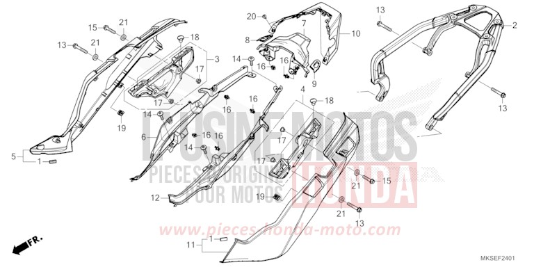 COUVERCLE LATERAL/PORTE-BAGAGE ARRIERE (2) de Africa Twin DCT DARKNESS BLACK METALLIC (NH463) 2021